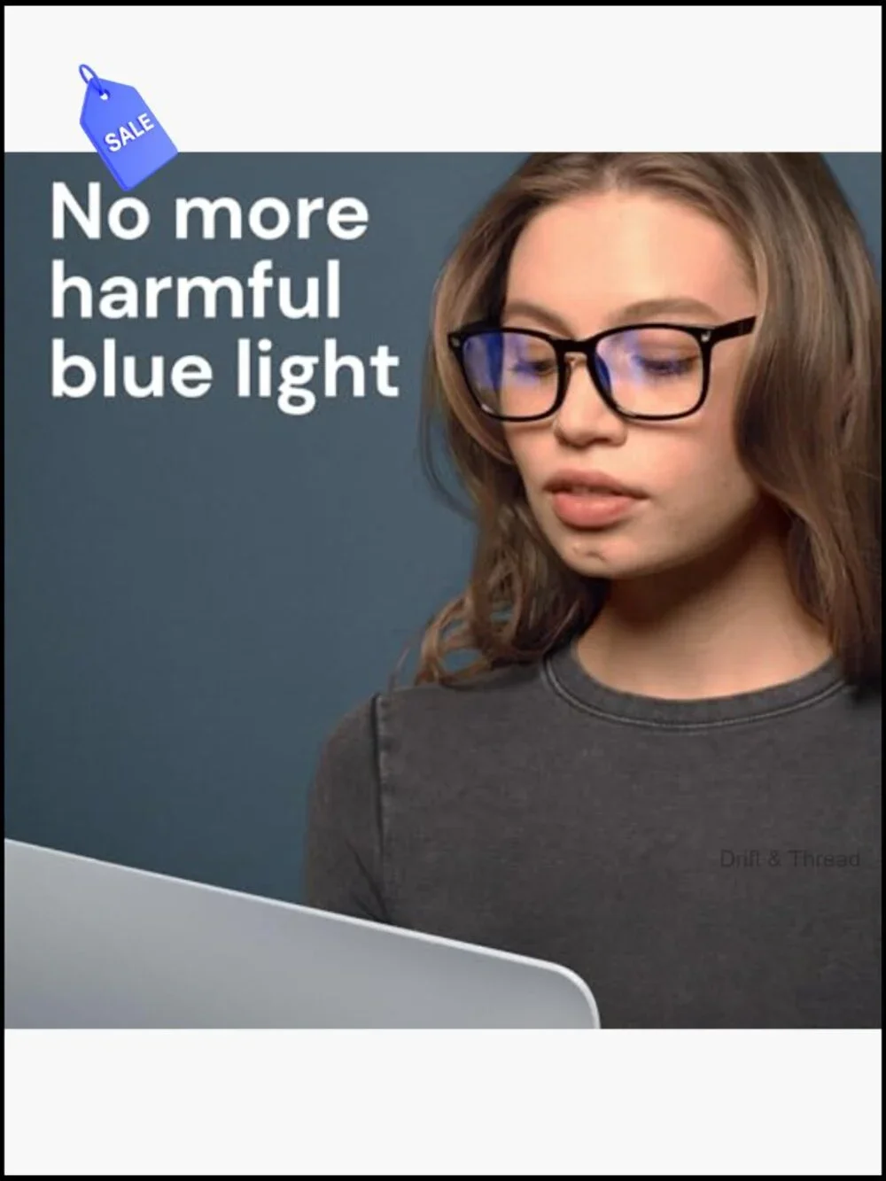 Blue Light Blocking Square Glasses UV400 Protection TR90 Frame